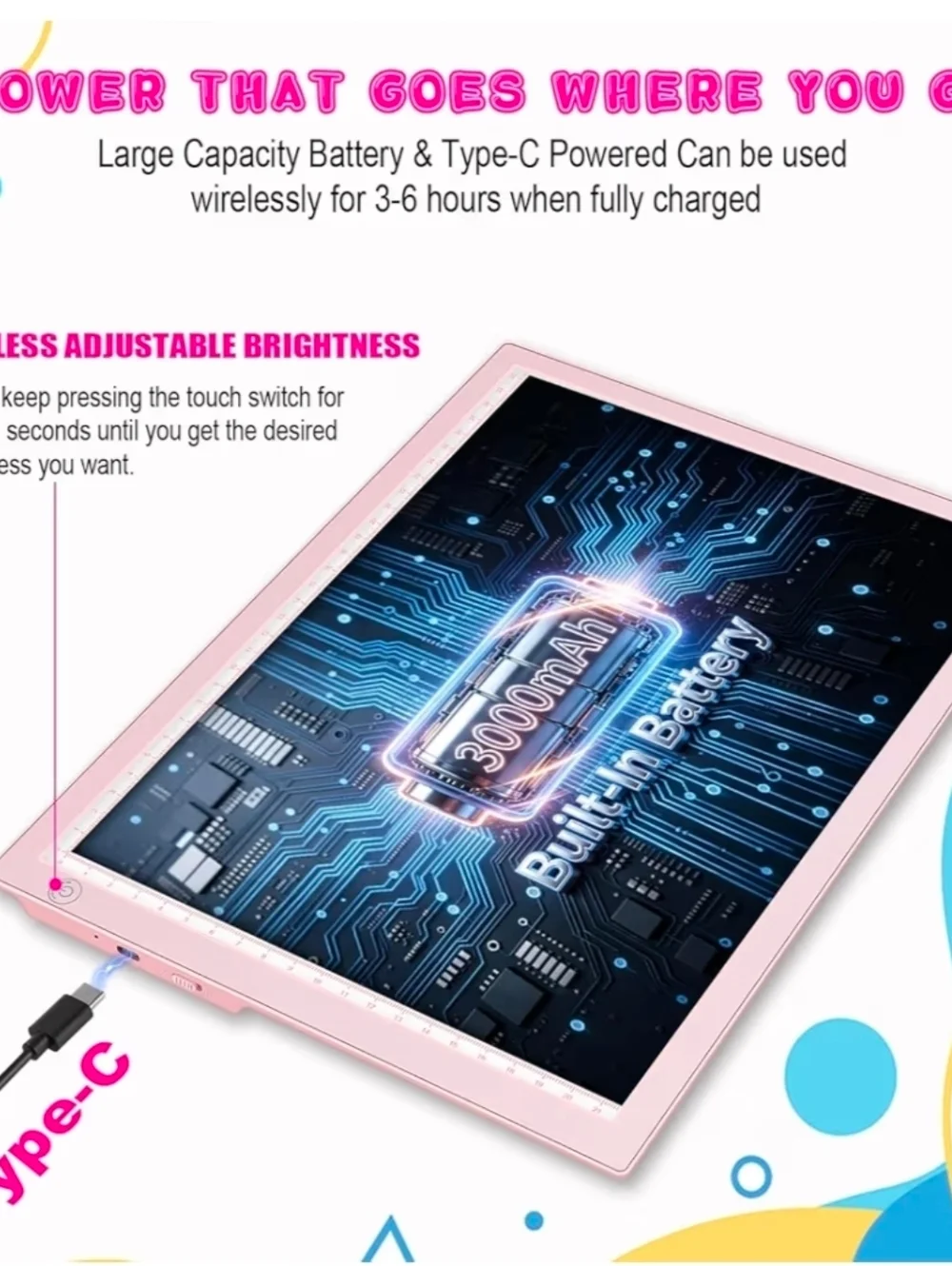 LED Drawing Tablet Kits Pink - 15